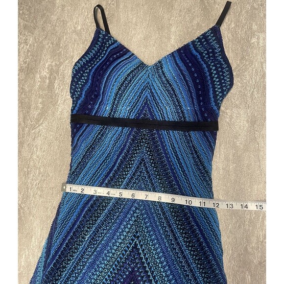 Cache Sz SMALL  Crochet Long  Blue Ombre Strappy New Year's Eve Party '00s - Picture 4 of 11